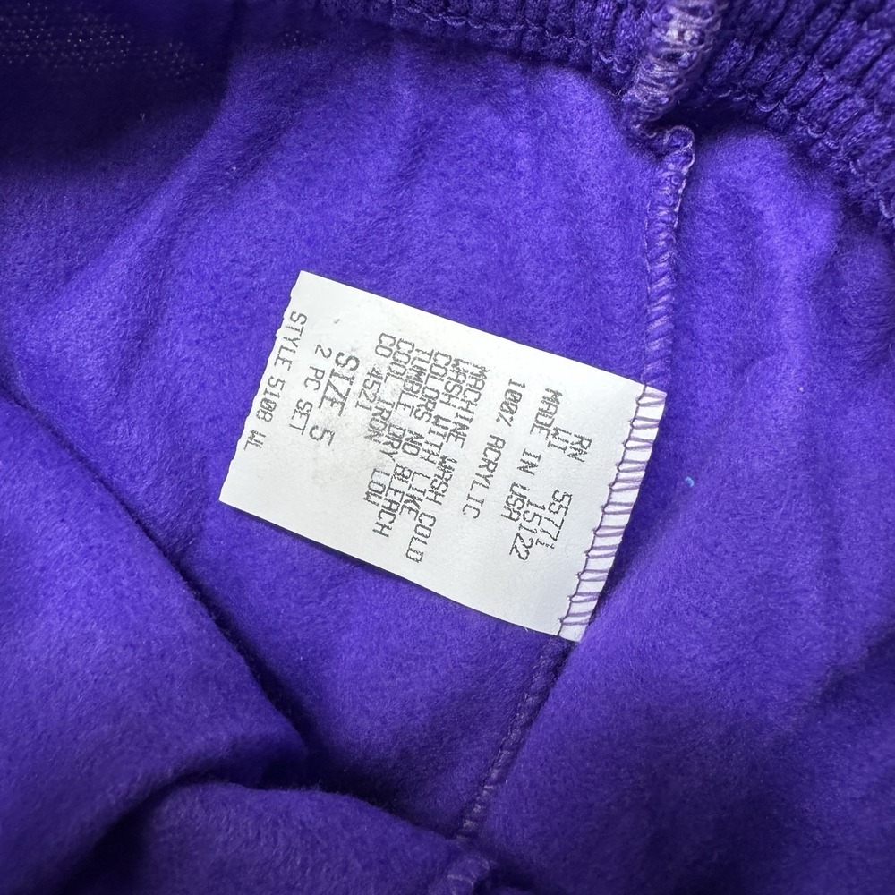 Vintage Girls Athletic Works Sweatsuit Purple Dogs Hearts Bows 80s 90s Size 5 - Picture 6 of 11